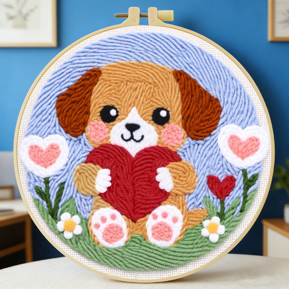 Is Sewing Textile Art - طقم تطريز بالإبرة المدببة للكلاب مقاس