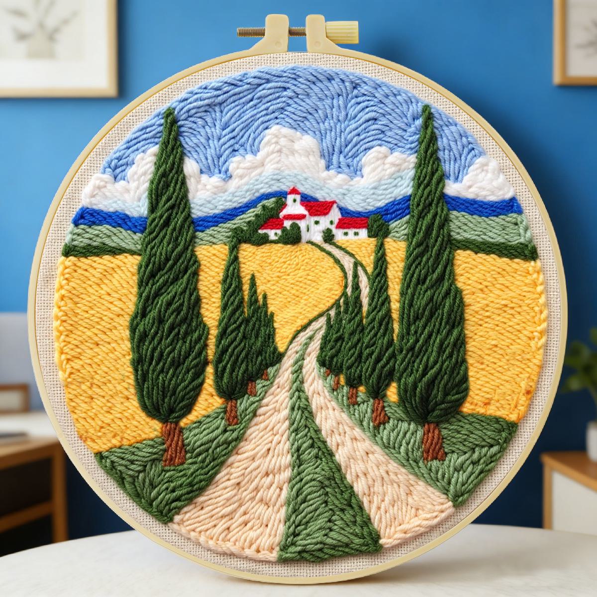 Is Sewing Textile Art - طقم تطريز بالإبرة المثقوبة مقاس 20×20