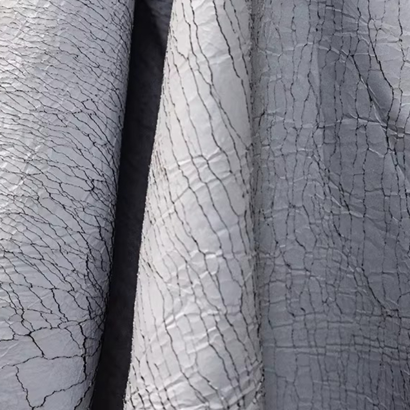 قماش رمادي بملمس جلد متشقق عتي - مراجعة Is Sewing Textile Art وسعره