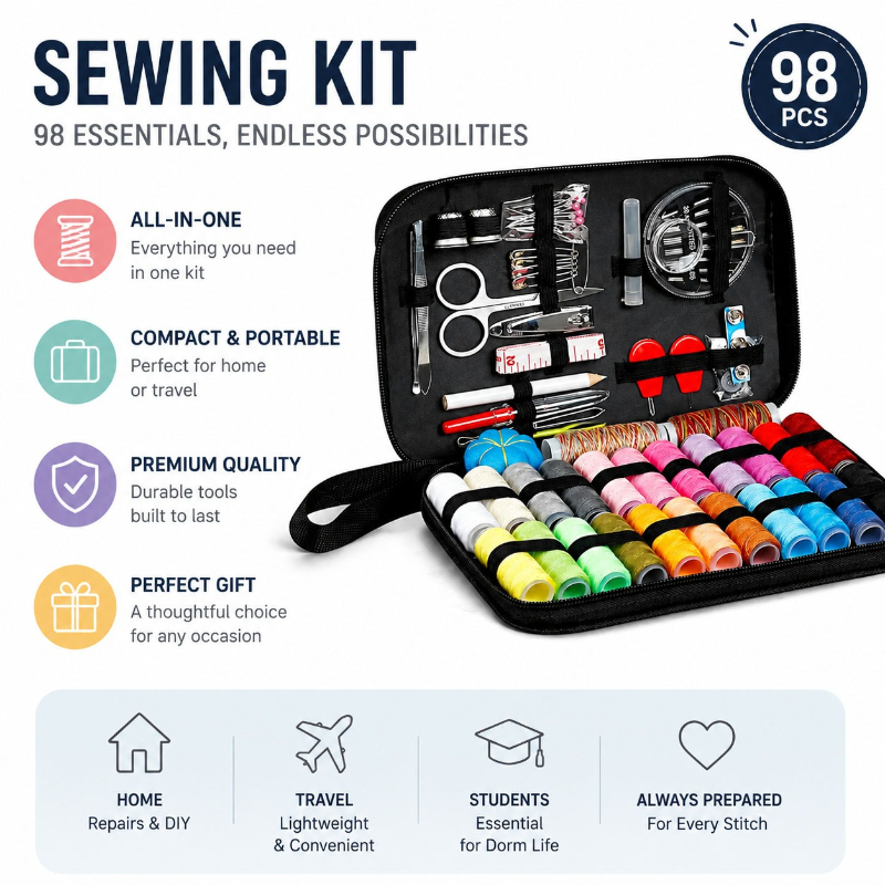 مجموعة أدوات الخياطة 68/98 قطع - مراجعة Sewing Repair وسعره