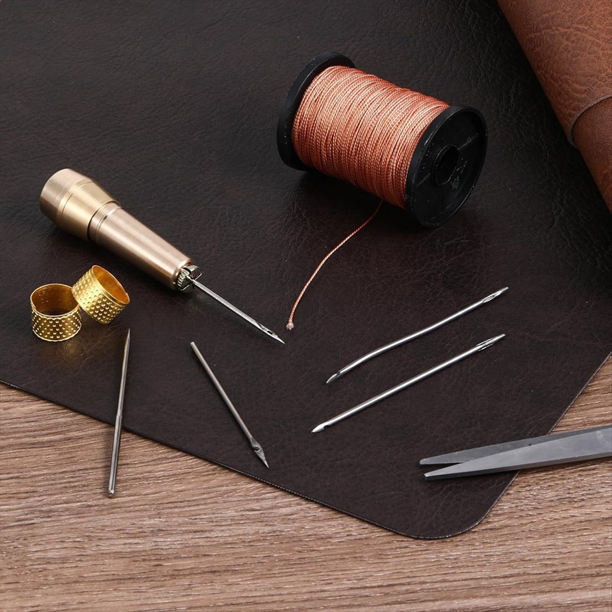طقم خياطة جلدية مكون من 9 قطع  - مراجعة Sewing Kit وسعره